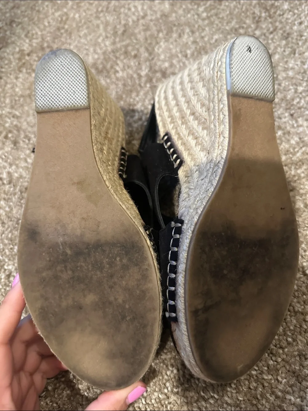 Apt. 9 Black Suede Crisscross Slingback Wedge Sandals